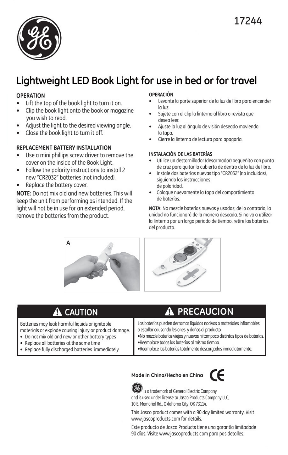 GE 17244 GE LED Book Light Silver User Manual | 1 page