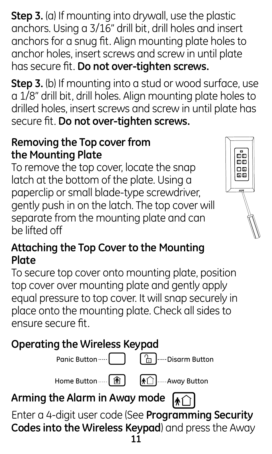 GE 45146 GE Choice Alert Wireless Keypad User Manual | Page 11 / 19