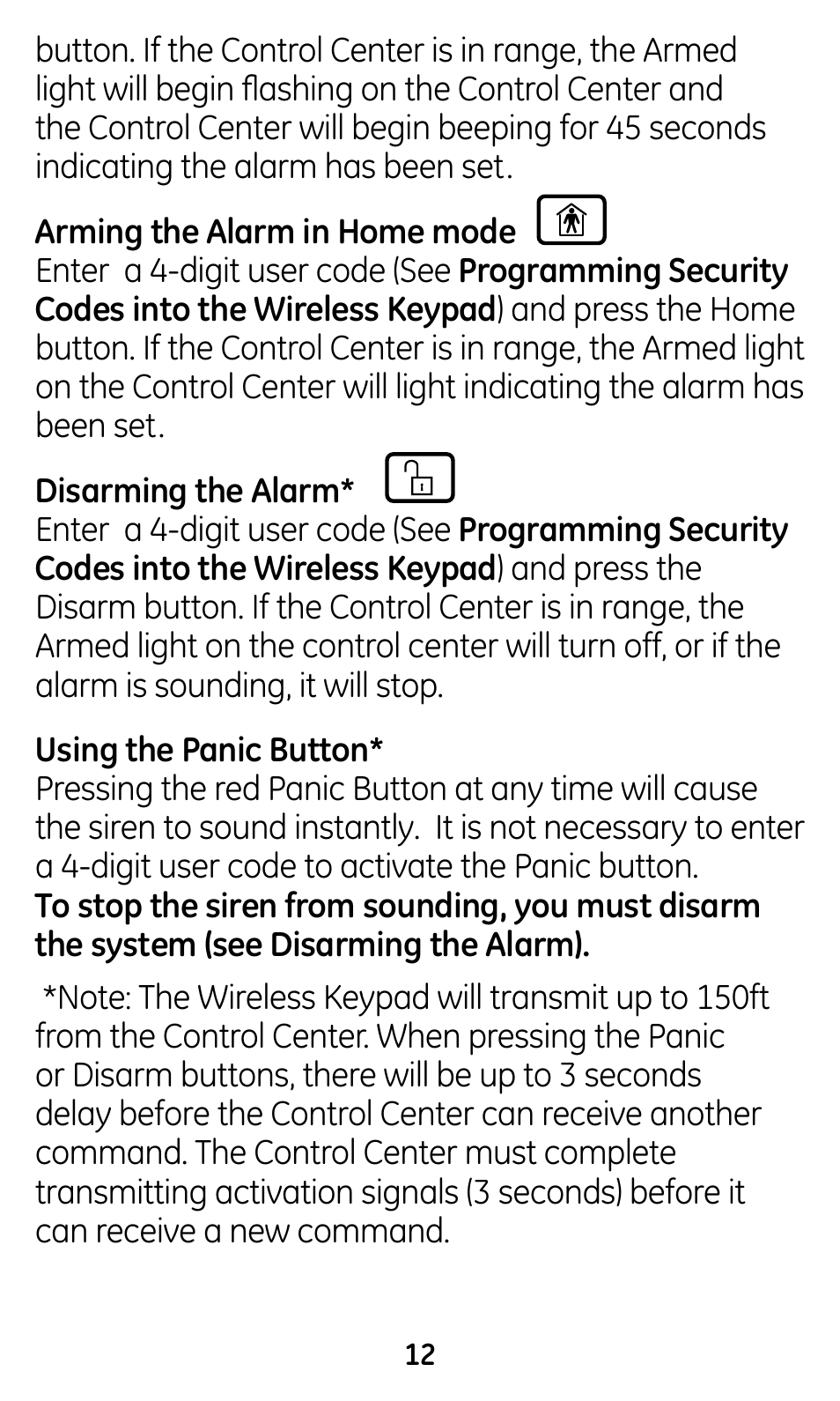 GE 45146 GE Choice Alert Wireless Keypad User Manual | Page 12 / 19