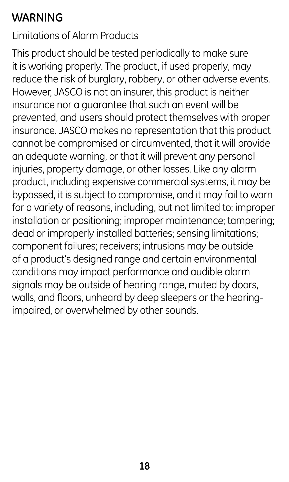 GE 45146 GE Choice Alert Wireless Keypad User Manual | Page 18 / 19