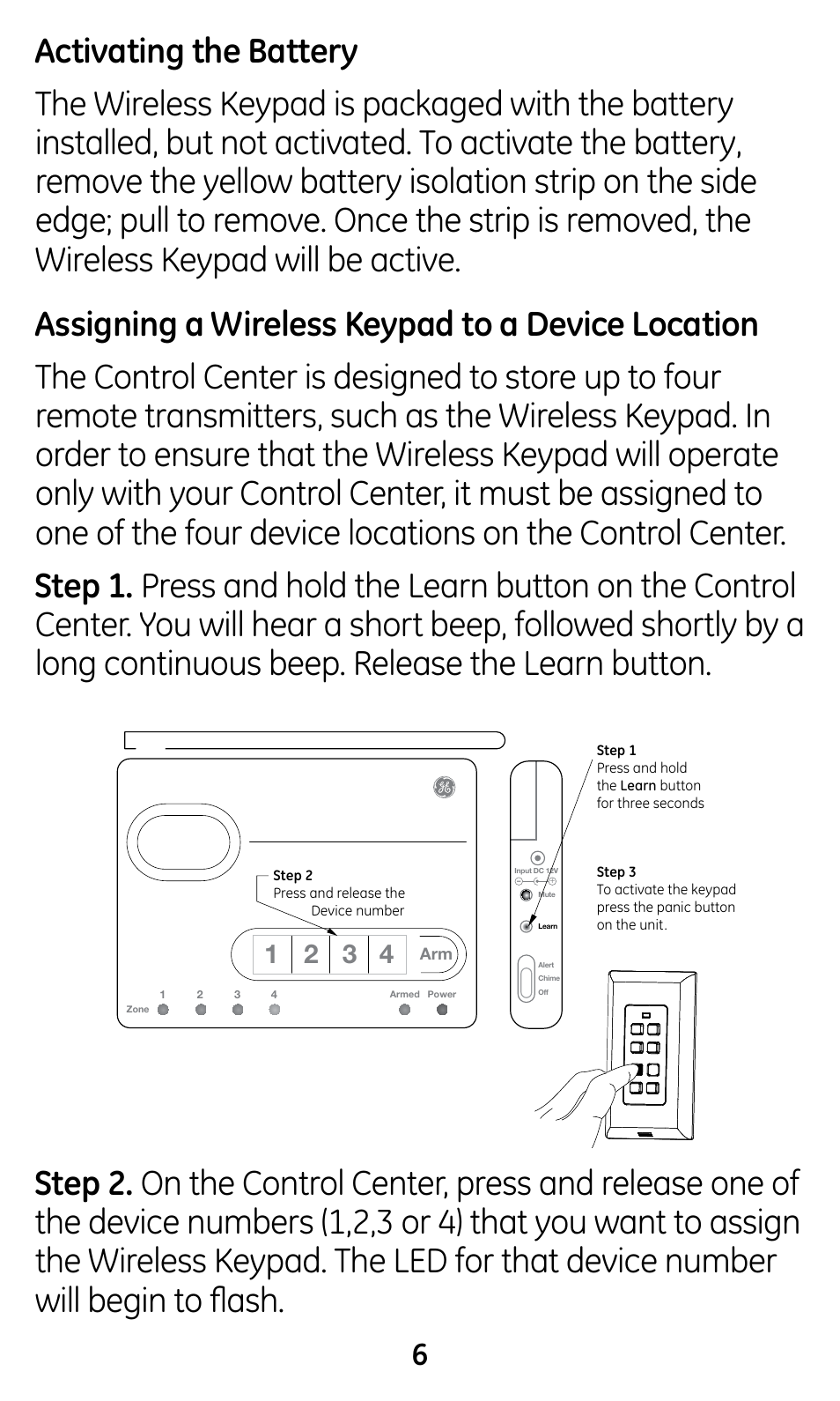 GE 45146 GE Choice Alert Wireless Keypad User Manual | Page 6 / 19