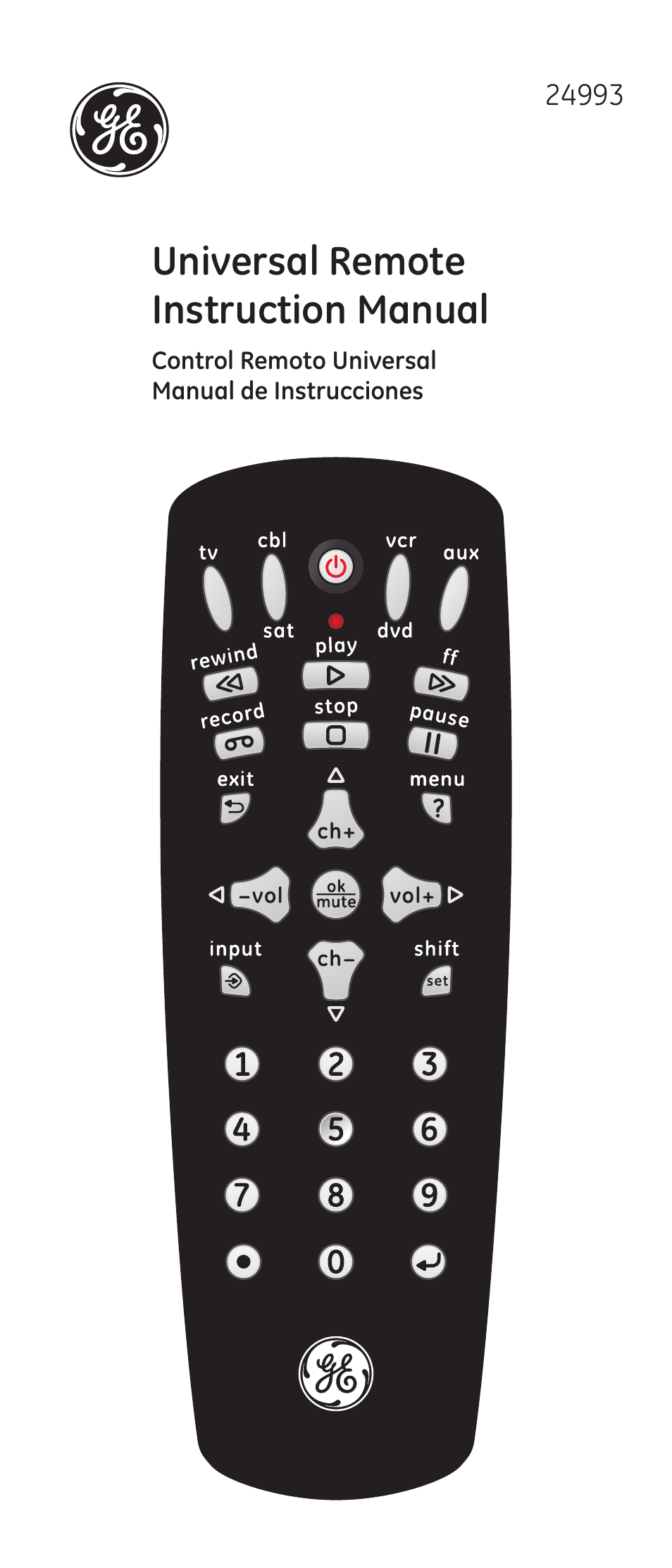 GE 24993-v2 GE Universal Remote Control User Manual | 44 pages