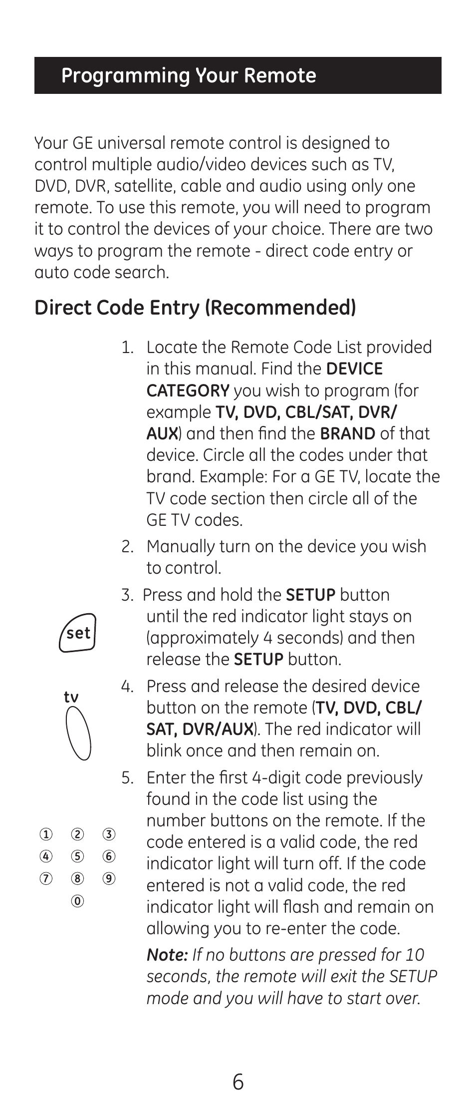 GE 24993-v2 GE Universal Remote Control User Manual | Page 6 / 44