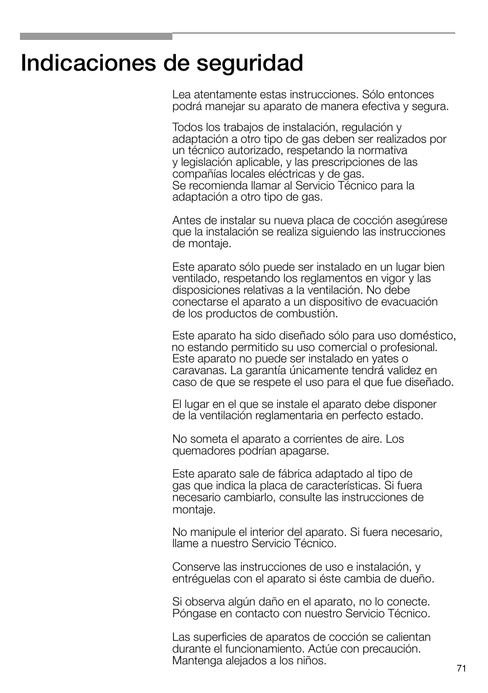 Indicaciones de seguridad | Neff T66S66N0 User Manual | Page 72 / 103