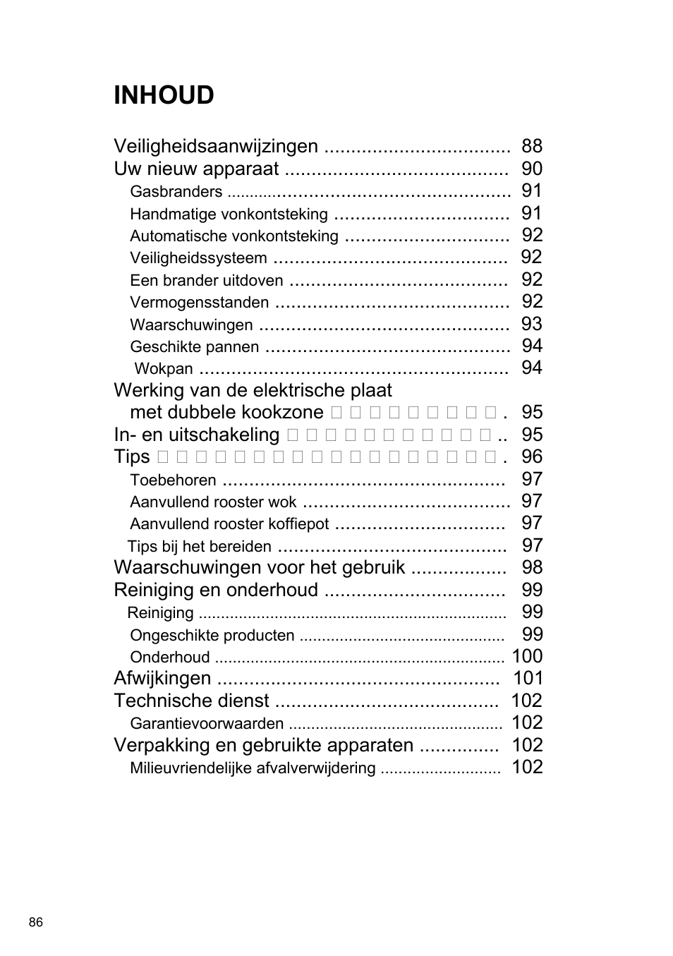 Inhoud | Neff T66S66N0 User Manual | Page 87 / 103