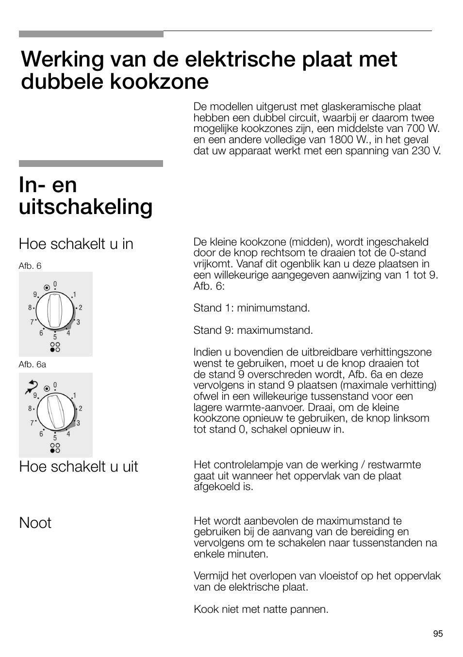 In- en uitschakeling, Hoe schakelt u in, Hoe schakelt u uit | Noot | Neff T66S66N0 User Manual | Page 96 / 103