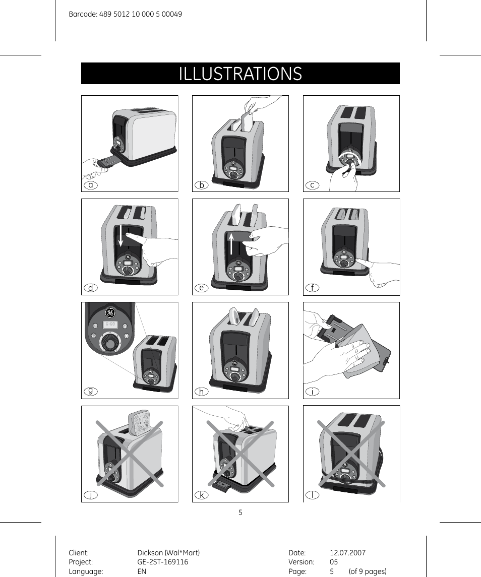 Illustrations | GE 169116 User Manual | Page 5 / 10