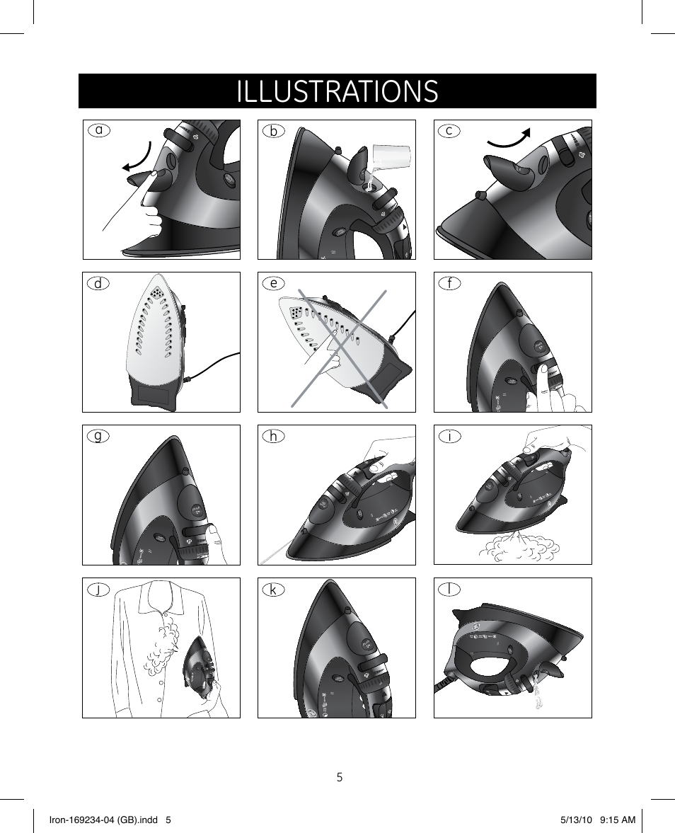 Illustrations, De f, Max self clean push iinen- cotton max | GE 169234 User Manual | Page 5 / 15