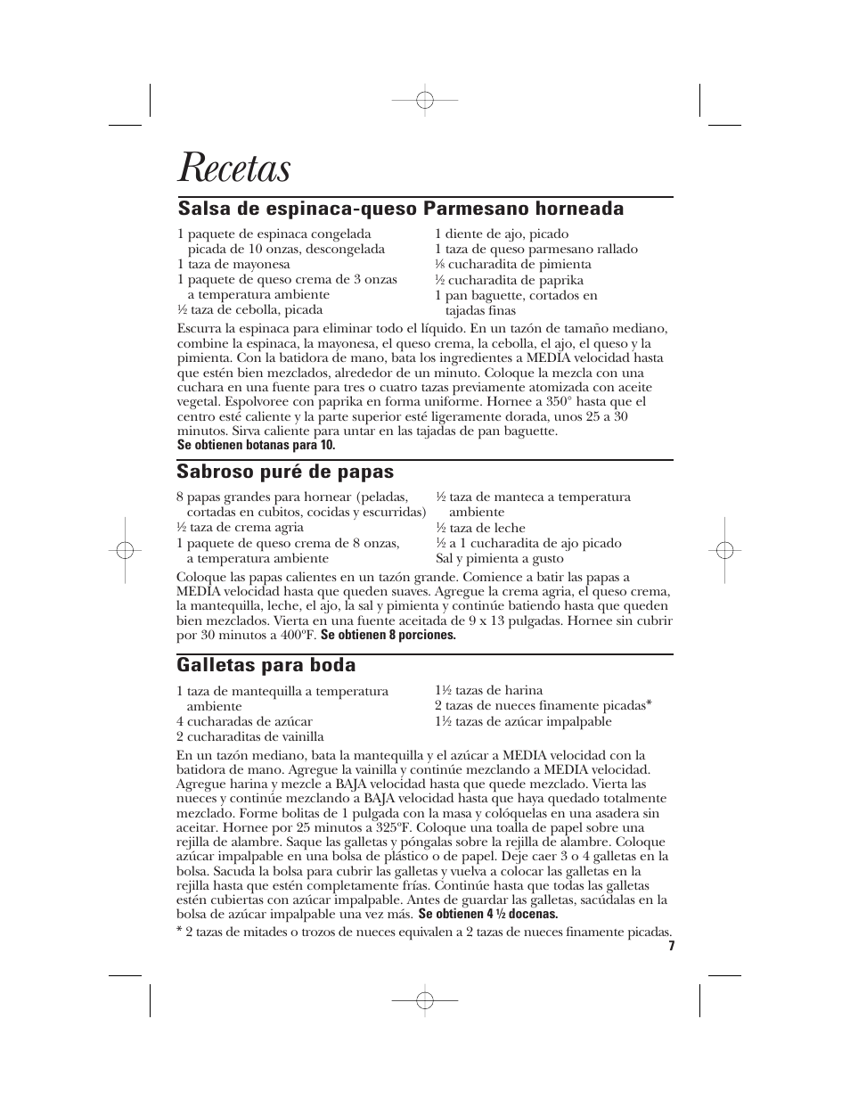 Recetas, Galletas para boda | GE 106831 User Manual | Page 17 / 20