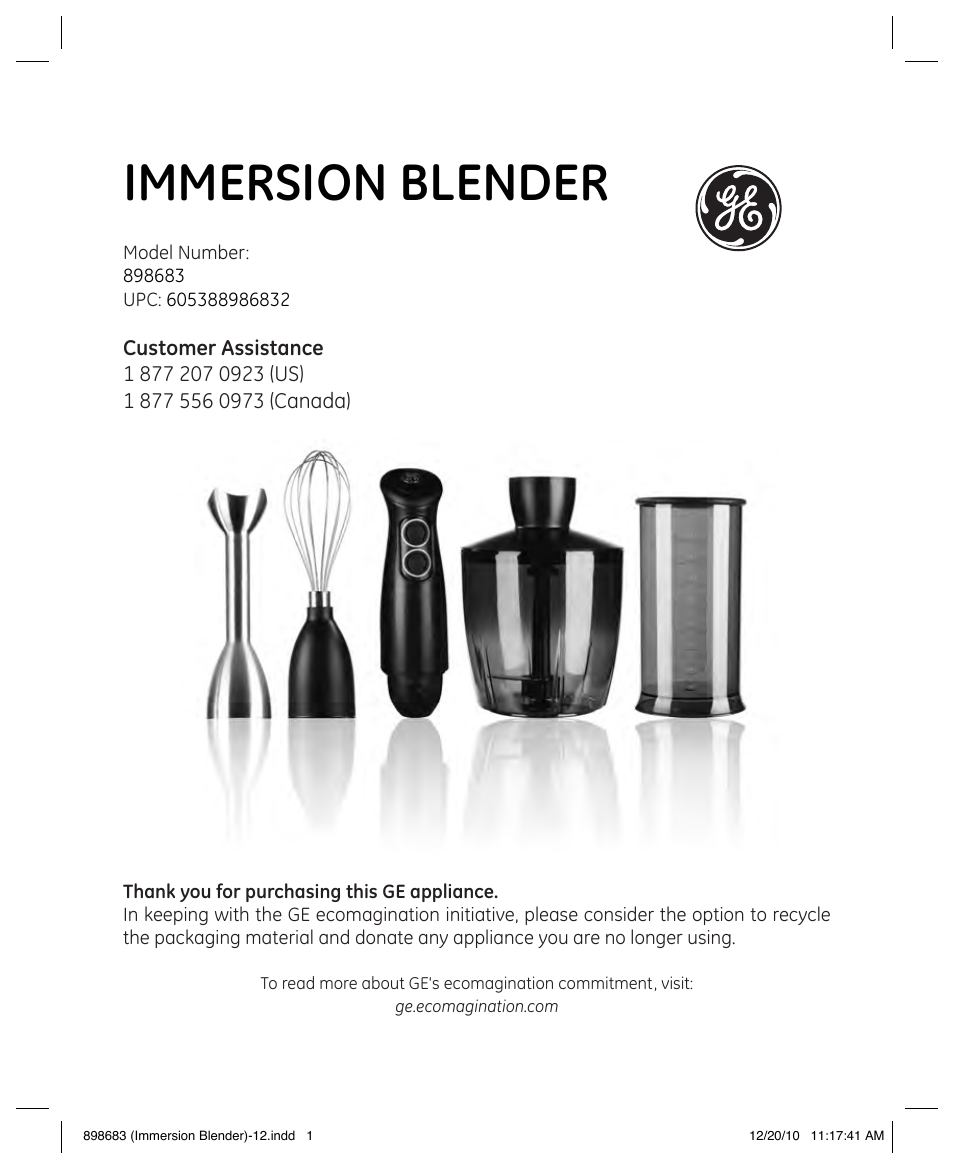 GE 898683 User Manual | 13 pages