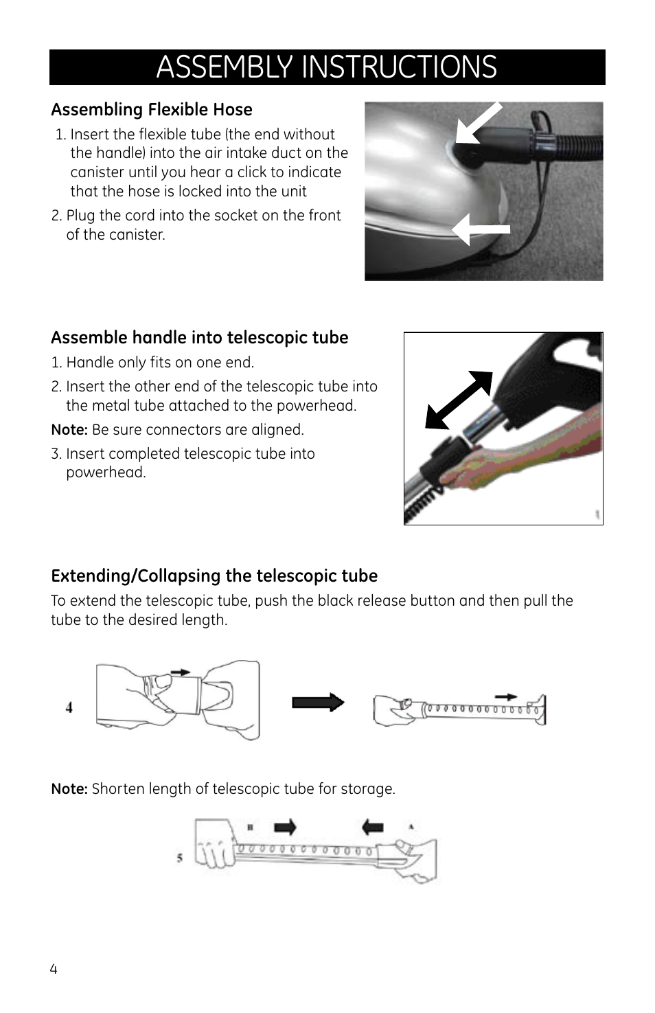 Assembly instructions | GE 169072 User Manual | Page 4 / 10