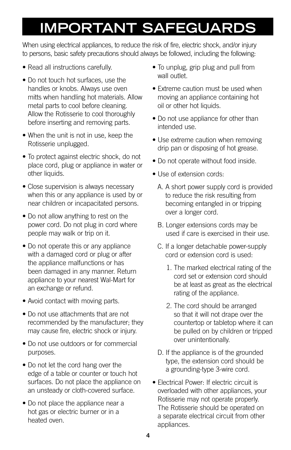 Important safeguards | GE 169014 User Manual | Page 3 / 16