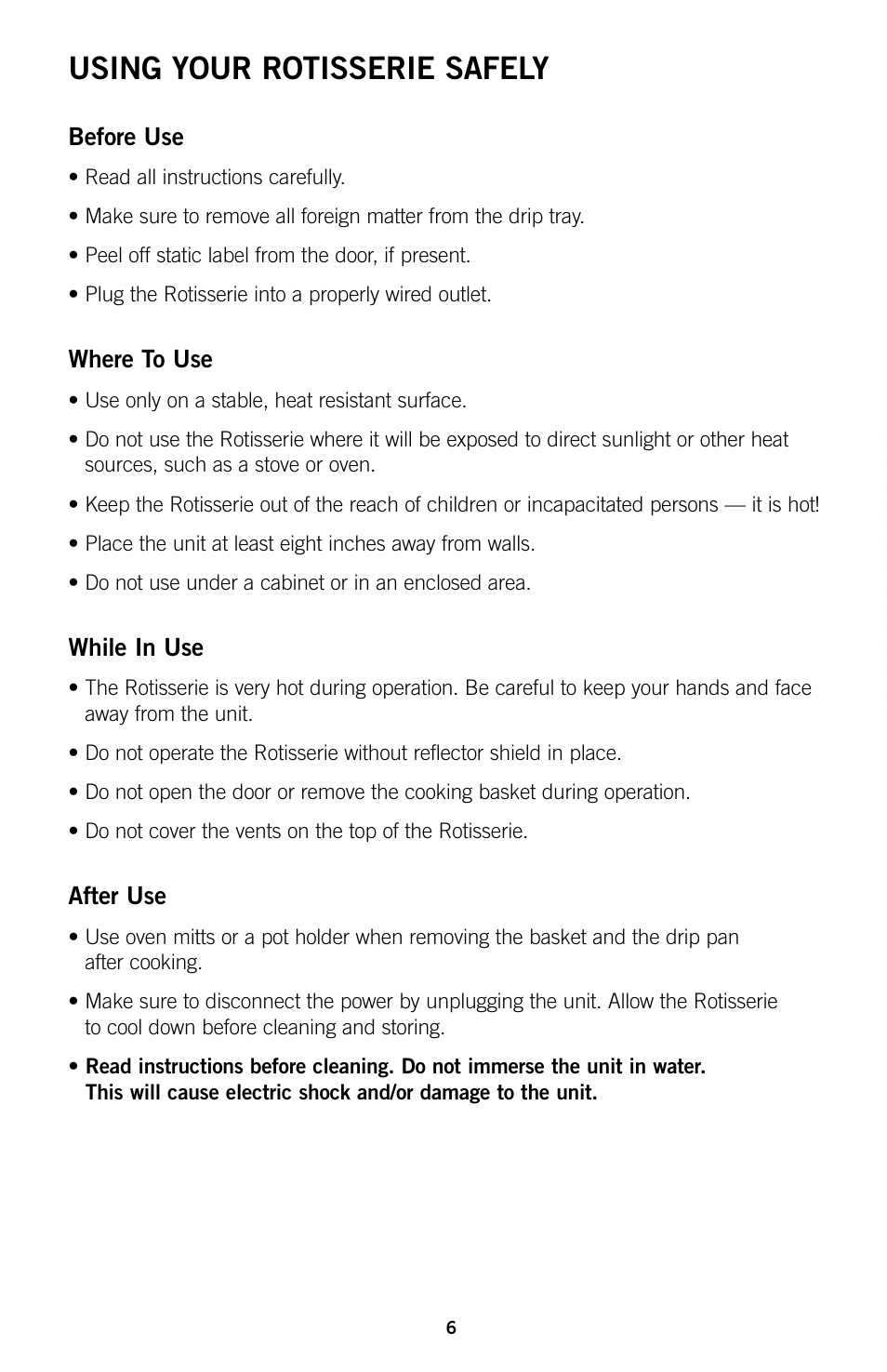 Using your rotisserie safely | GE 169014 User Manual | Page 5 / 16