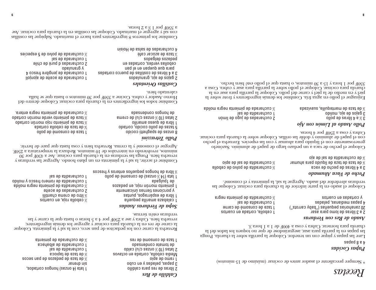 Recetas | GE 168962 User Manual | Page 9 / 13