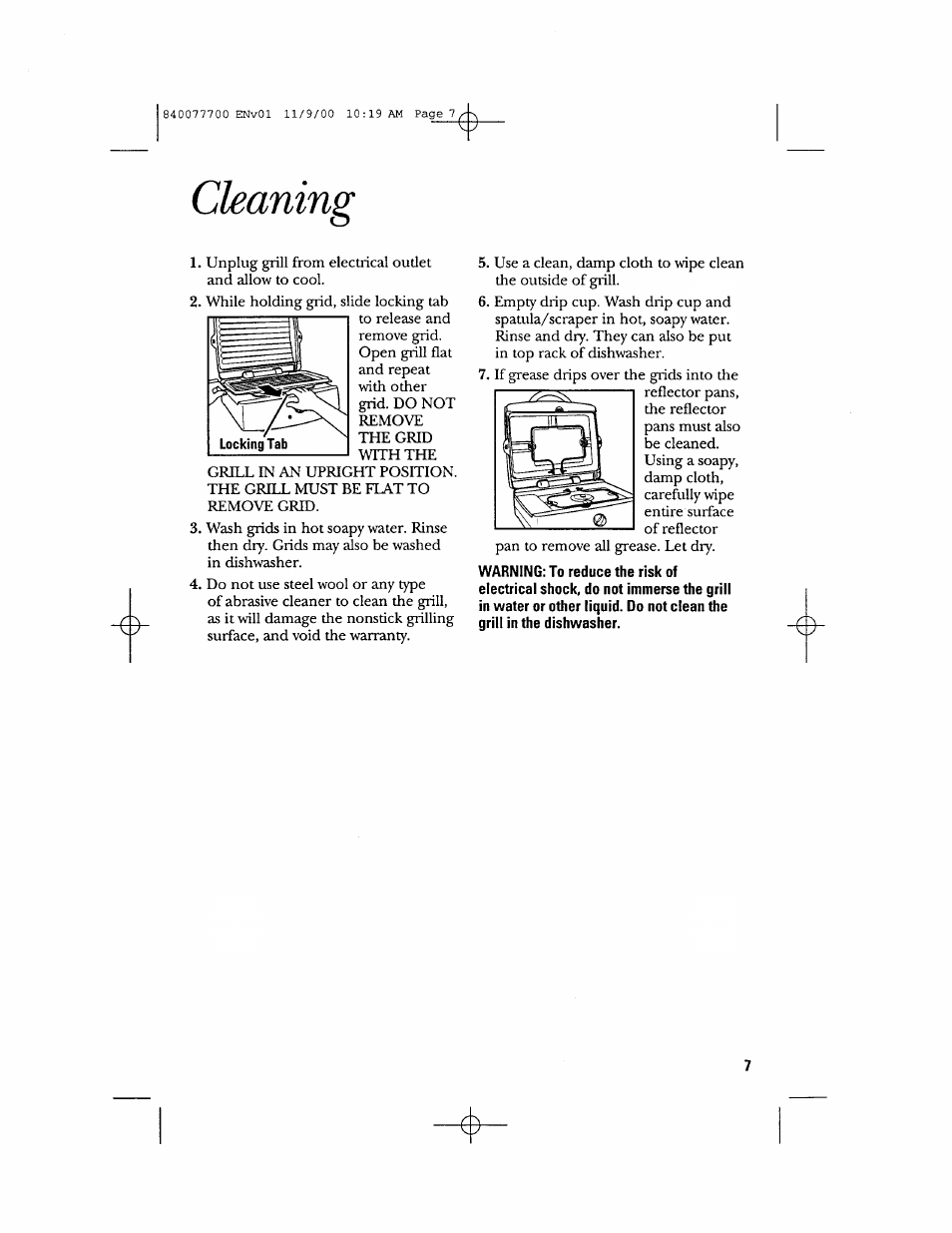 Cleaning | GE 106642 User Manual | Page 7 / 16