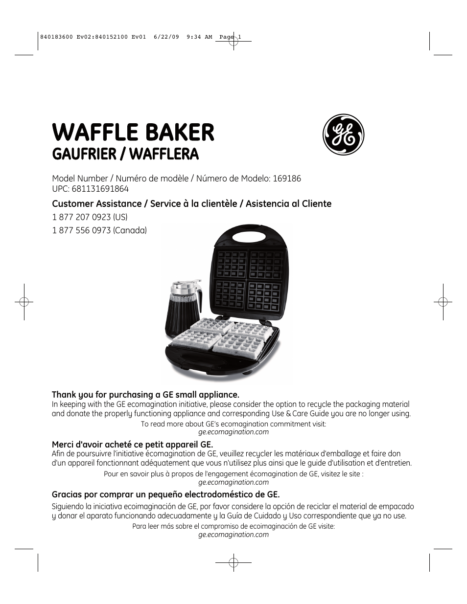 GE 169212 User Manual | 6 pages