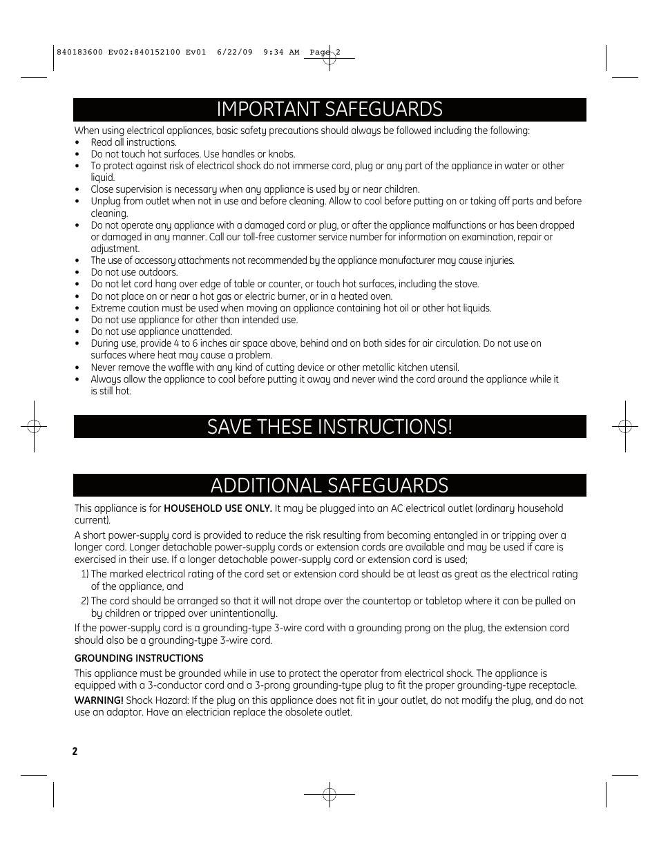 GE 169212 User Manual | Page 2 / 6