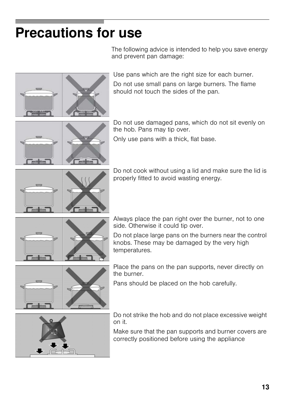 Precautions for use | Neff T23R46N0 User Manual | Page 12 / 60