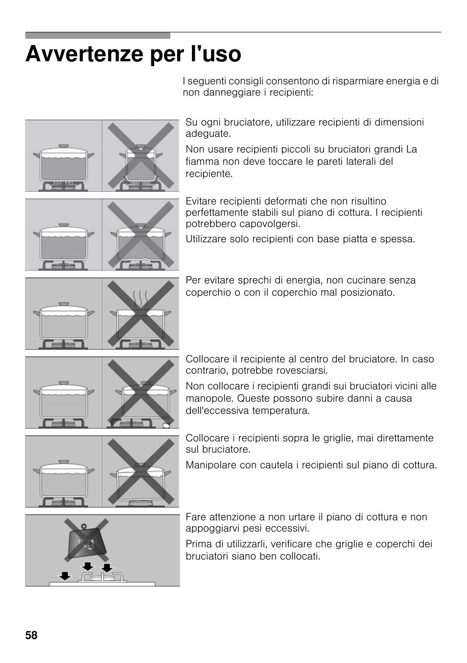 Avvertenze per l'uso | Neff T23R46N0 User Manual | Page 57 / 60