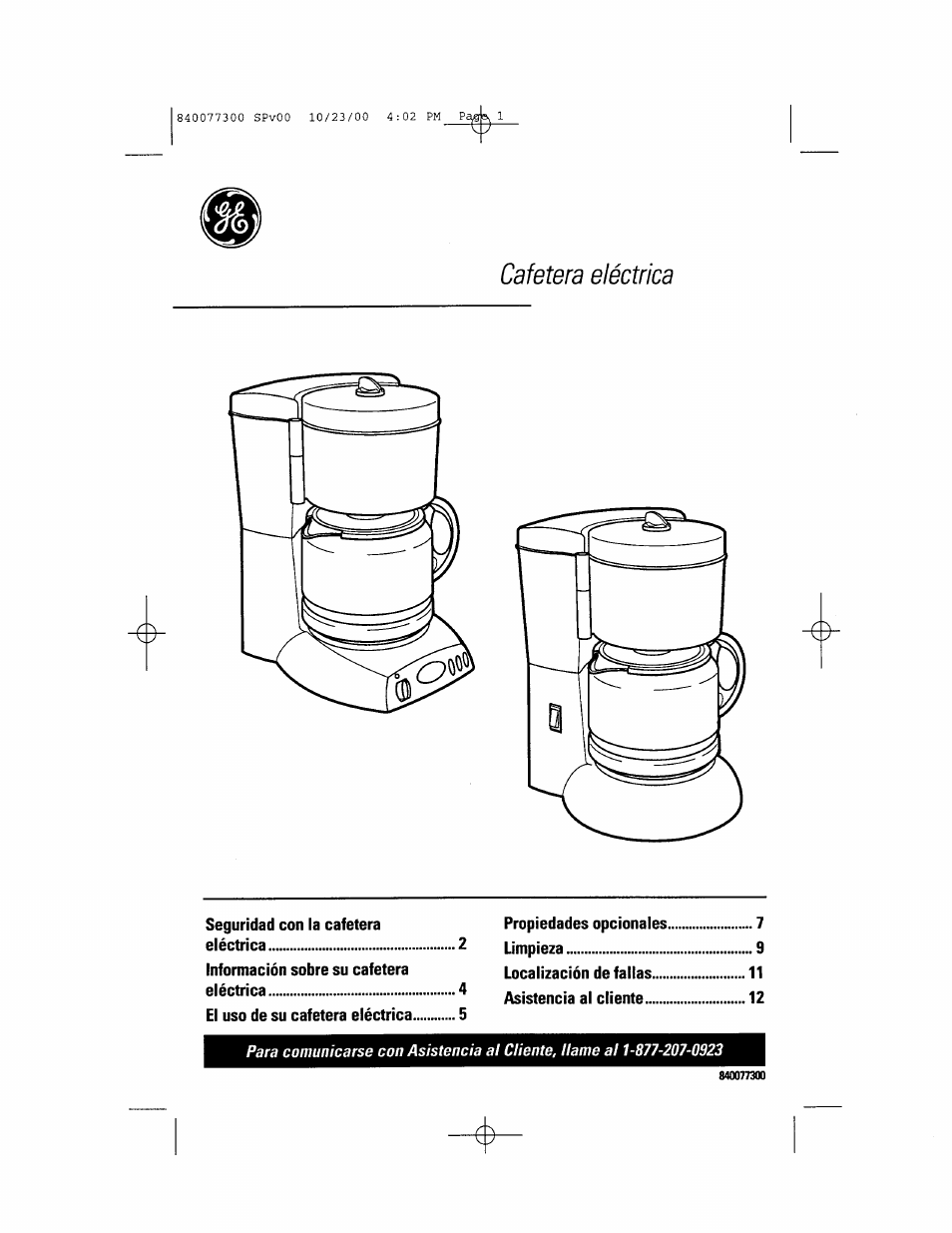 Cafetera eléctrica | GE 106591 User Manual | Page 13 / 24