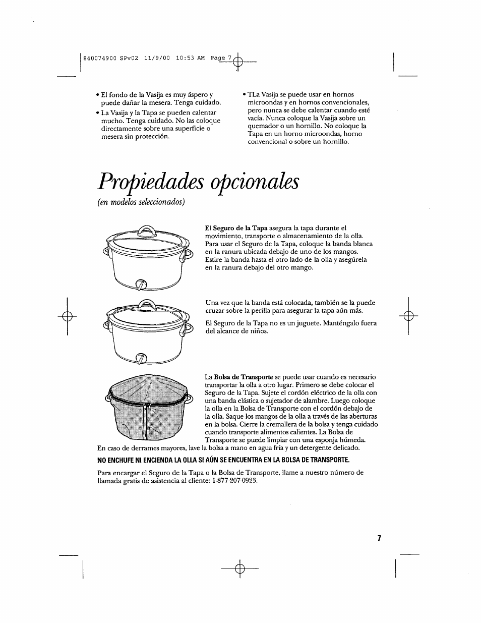 Propiedades opcionales | GE 106661 User Manual | Page 15 / 16