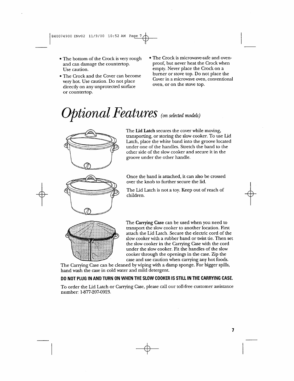 Optional features | GE 106661 User Manual | Page 7 / 16