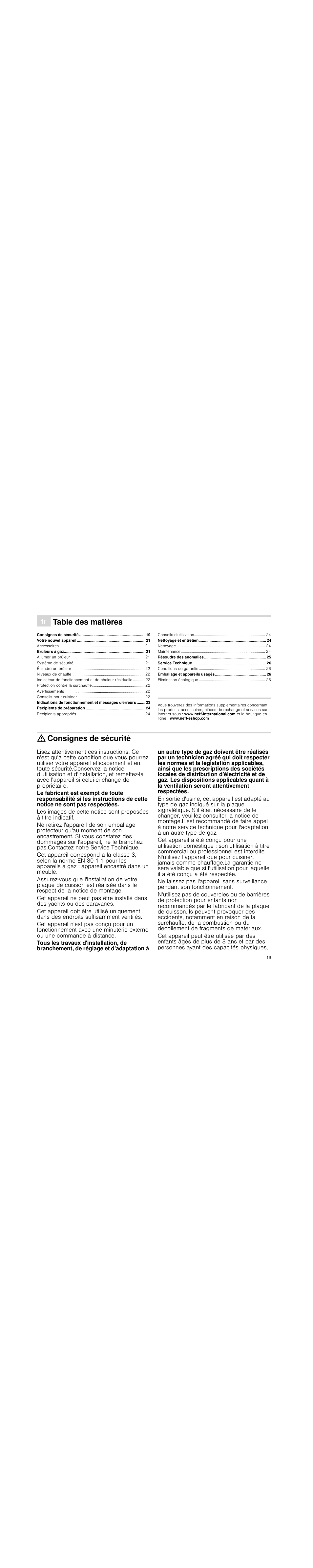 Neff T23R46N0  EU User Manual | Page 19 / 35