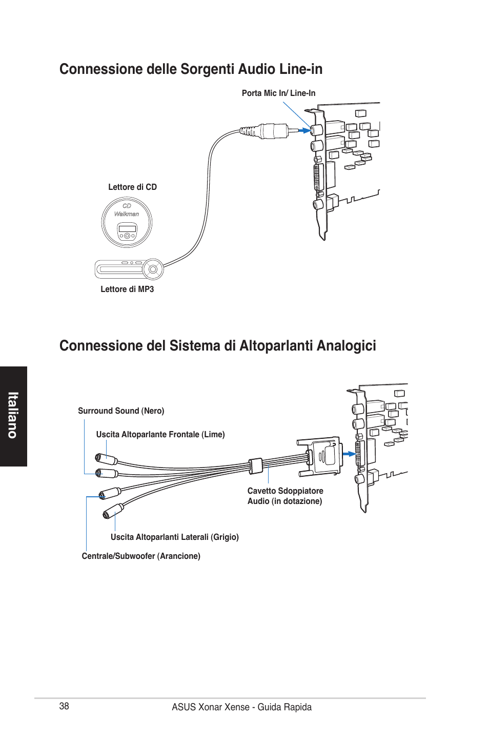 Italiano | Asus Xonar Xense User Manual | Page 38 / 70