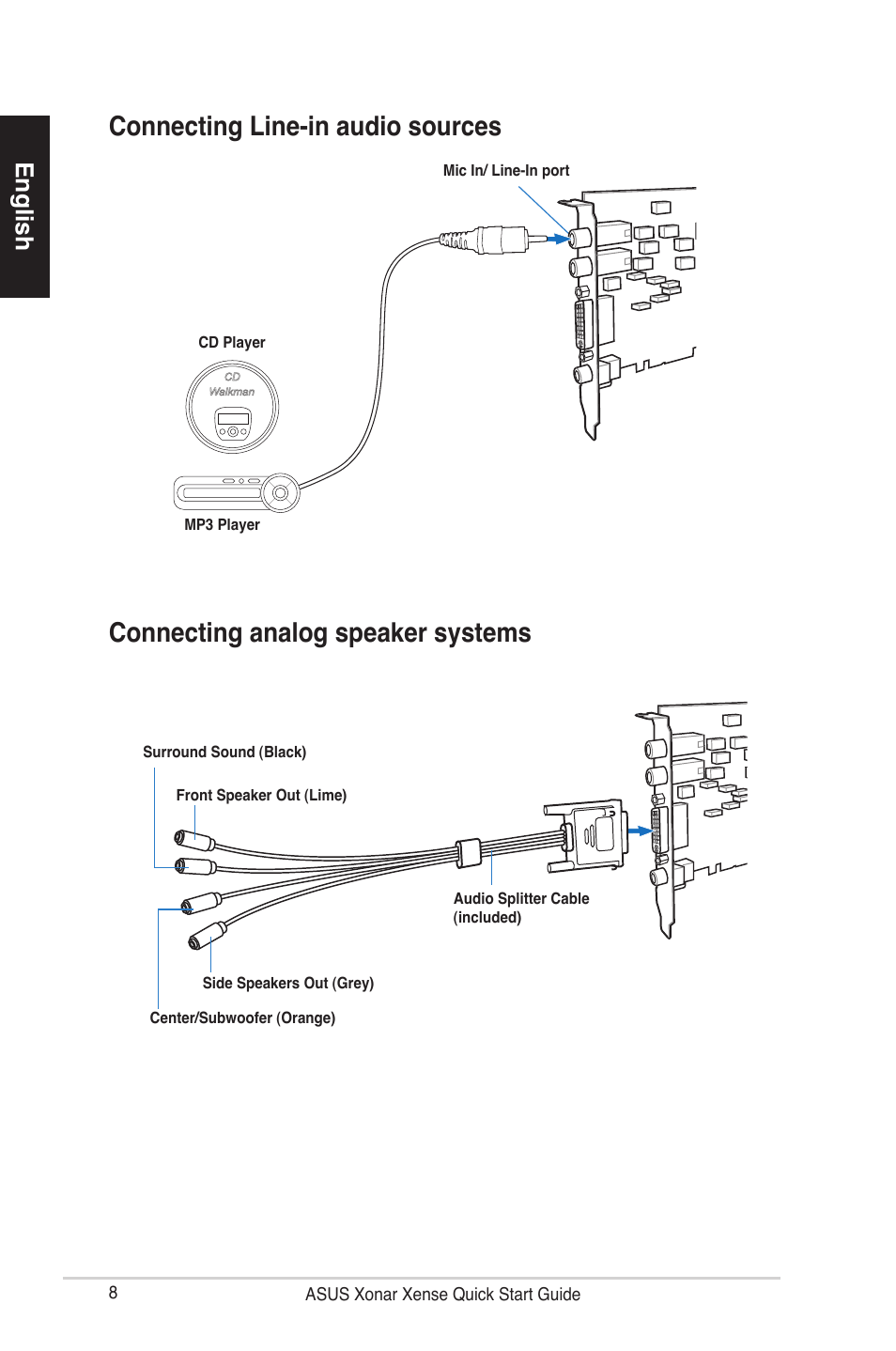 English | Asus Xonar Xense User Manual | Page 8 / 70