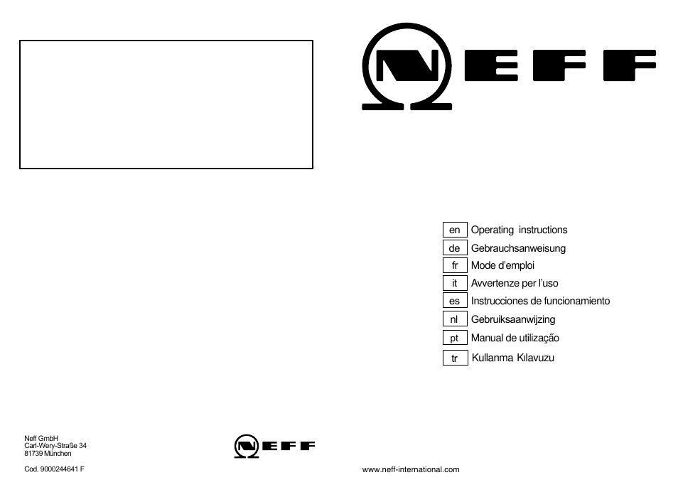 Neff M3126N1  EU User Manual | 98 pages