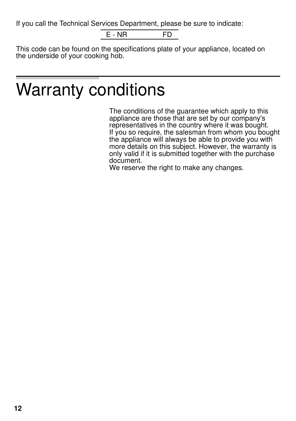 Warranty conditions | Neff M3126N1  EU User Manual | Page 13 / 98