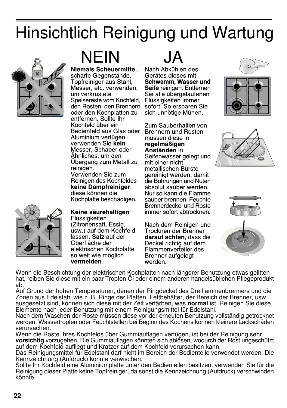 Hinsichtlich reinigung und wartung | Neff M3126N1  EU User Manual | Page 23 / 98