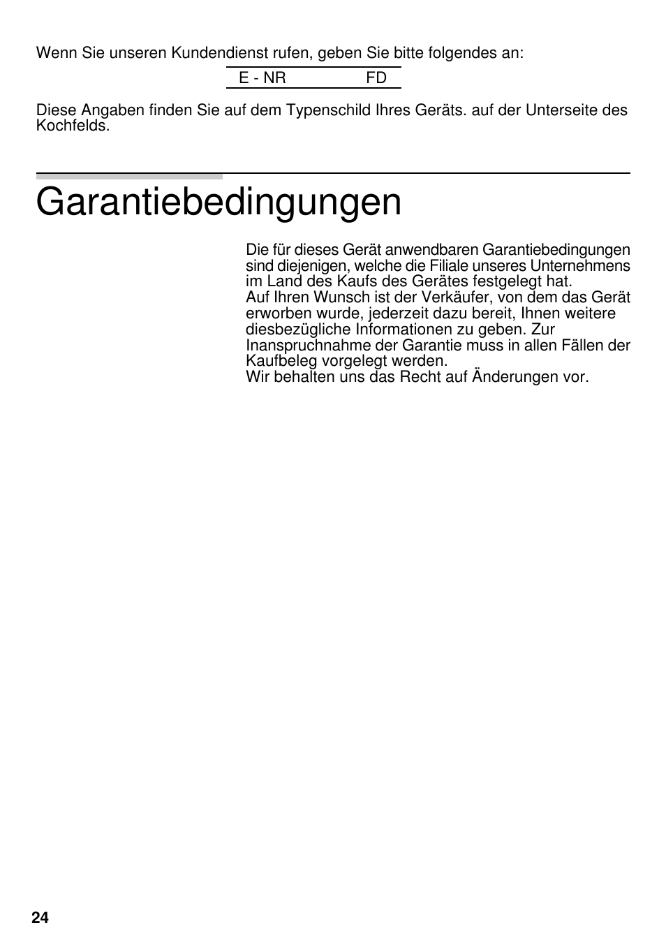 Garantiebedingungen | Neff M3126N1  EU User Manual | Page 25 / 98