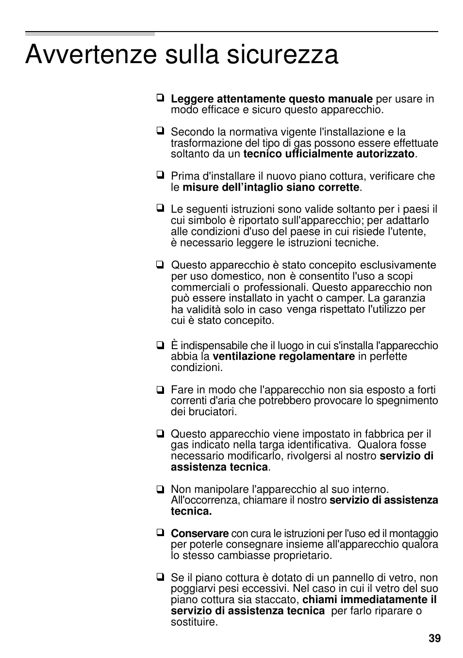 Avvertenze sulla sicurezza | Neff M3126N1  EU User Manual | Page 40 / 98