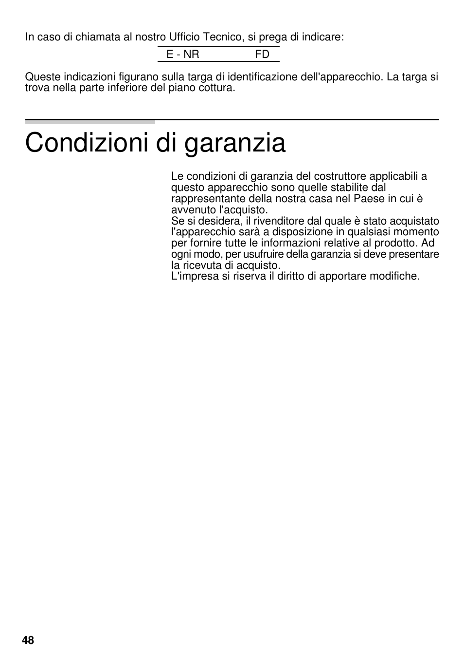 Condizioni di garanzia | Neff M3126N1  EU User Manual | Page 49 / 98