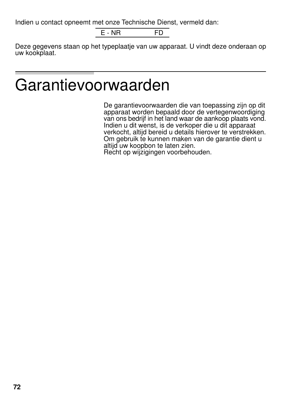 Garantievoorwaarden | Neff M3126N1  EU User Manual | Page 73 / 98