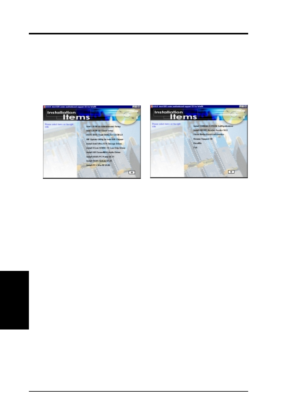 Software setup, 3 820 series support cd, 1 installation menu | Asus CUC2000-M User Manual | Page 80 / 124