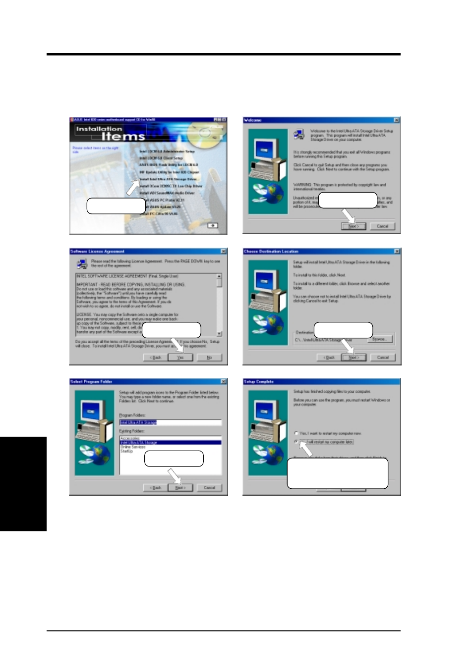 Software setup, 8 install intel ultra ata storage driver | Asus CUC2000-M User Manual | Page 88 / 124