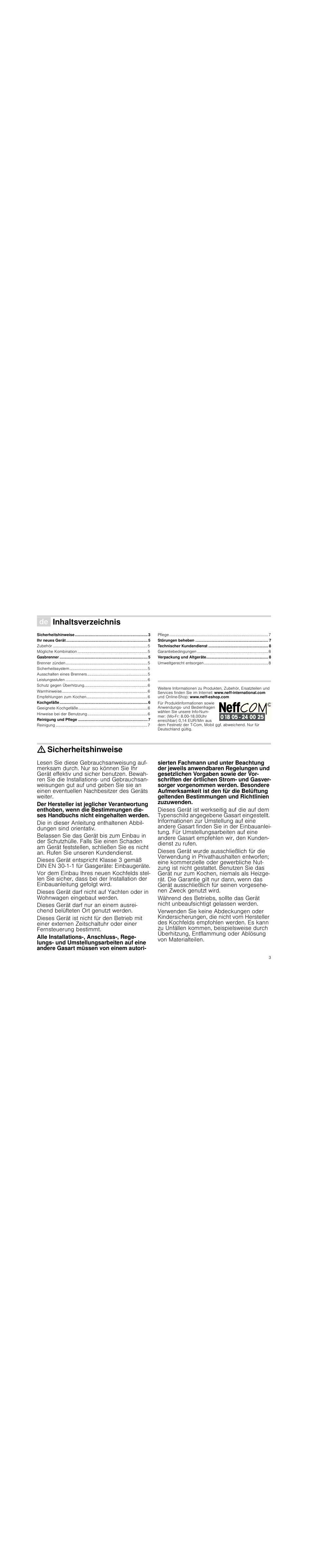 Neff M3126N1 User Manual | Page 3 / 51