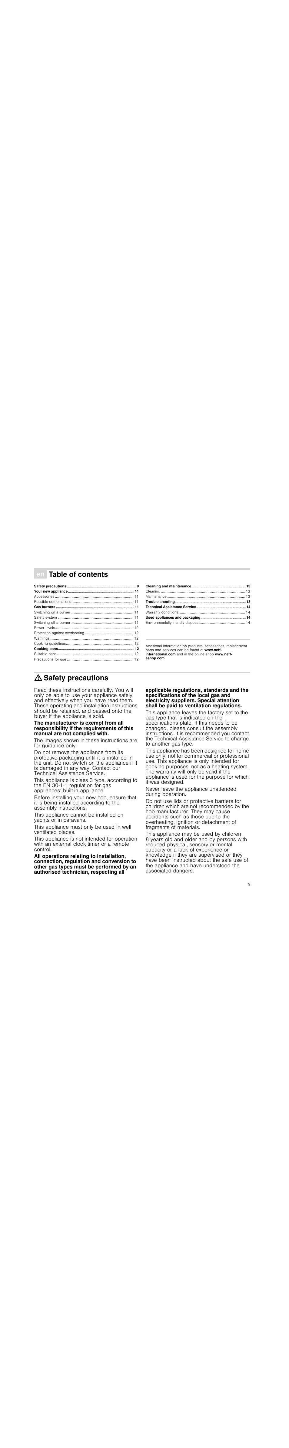 Neff M3126N1 User Manual | Page 9 / 51