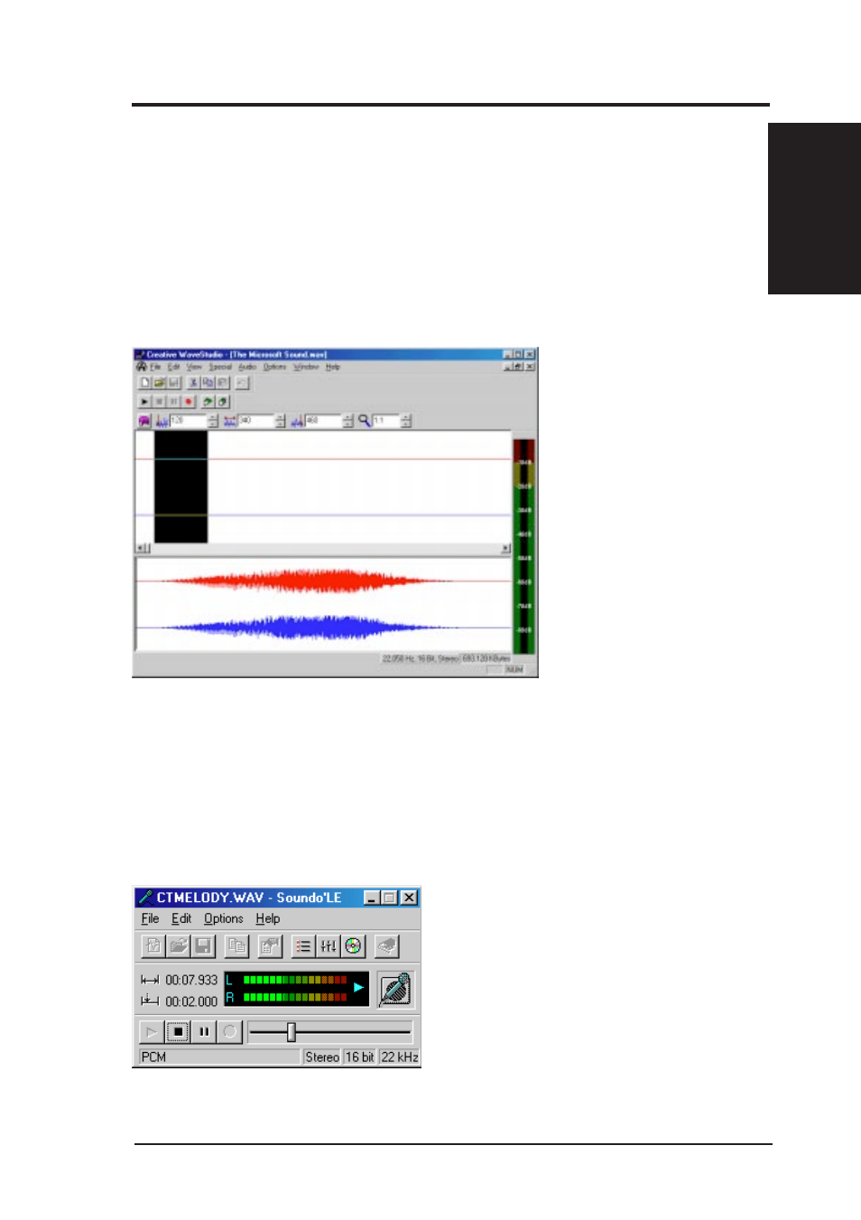 Vi. software reference, Creative wavestudio, Creative soundo’le | Asus P5-99VM User Manual | Page 85 / 96