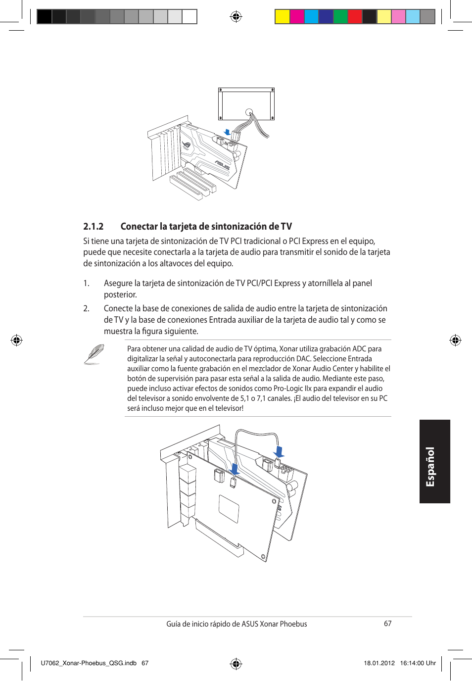 Español | Asus ROG Xonar Phoebus Solo User Manual | Page 67 / 122