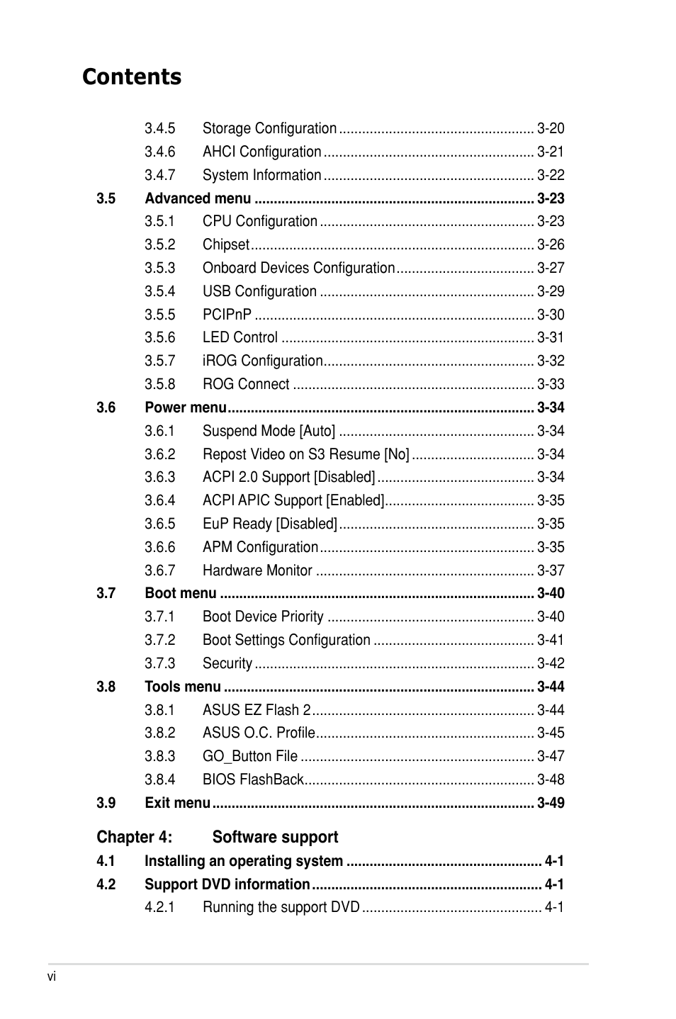 Asus Rampage III Gene User Manual | Page 6 / 152