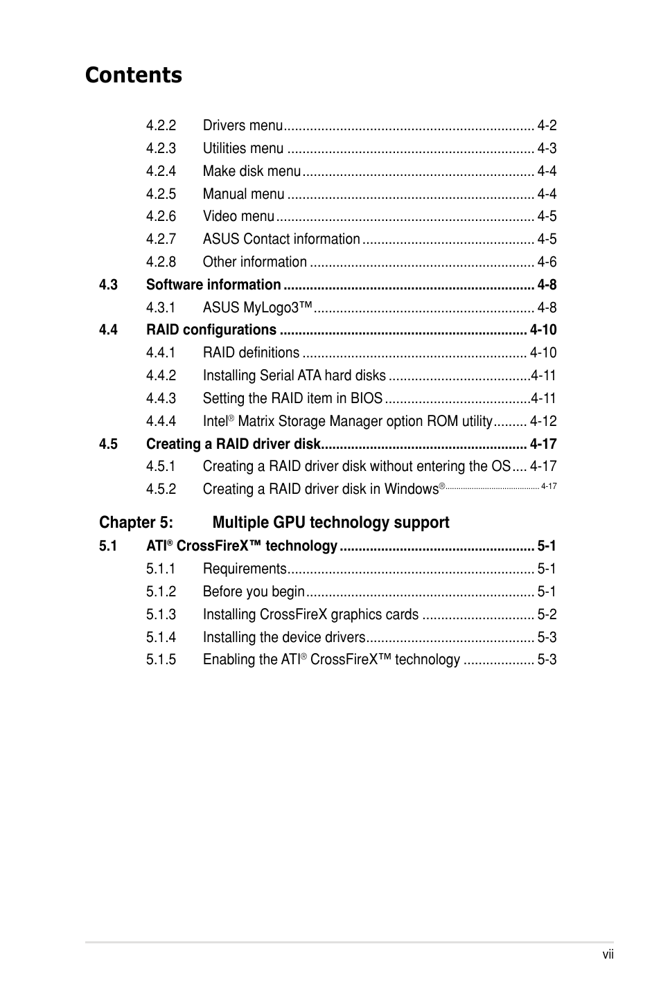 Asus Rampage III Gene User Manual | Page 7 / 152