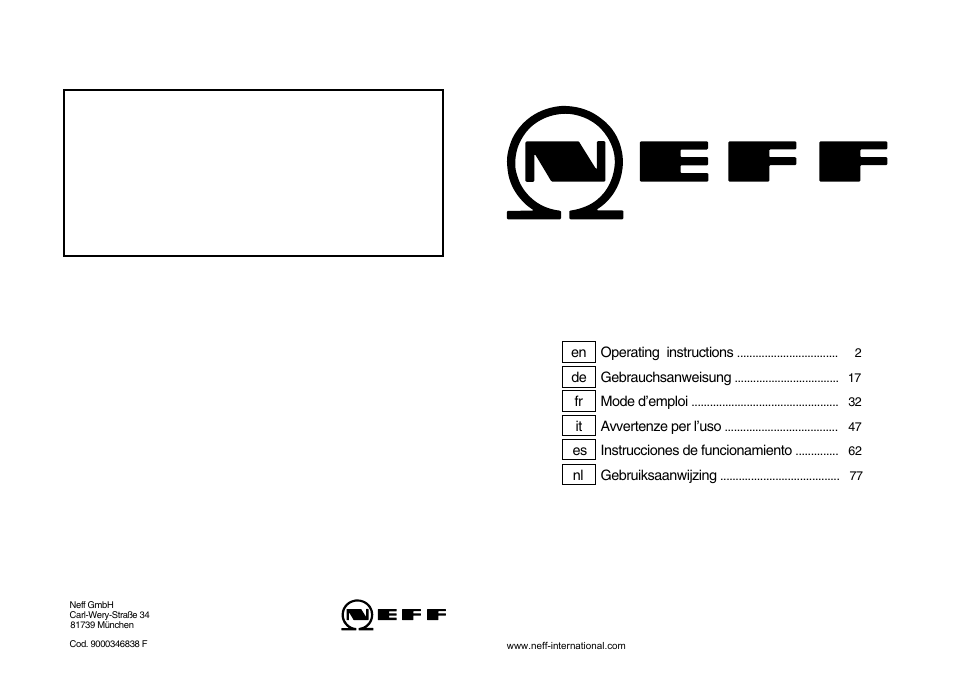 Neff N24K30N0 User Manual | 91 pages