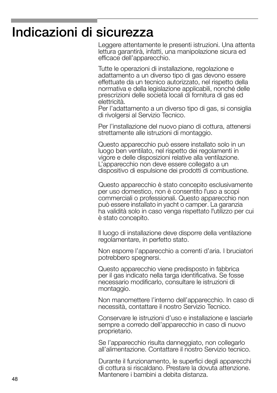 Indicazioni di sicurezza | Neff N24K30N0 User Manual | Page 49 / 91