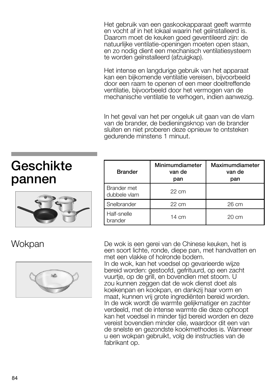 Geschikte pannen, Wokpan | Neff N24K30N0 User Manual | Page 85 / 91