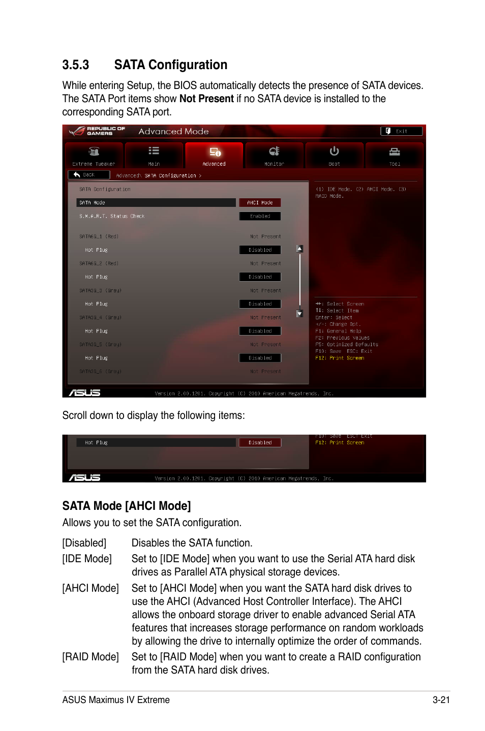 3 sata configuration, Sata configuration -21, Sata configuration | Asus Maximus IV Extreme User Manual | Page 113 / 186