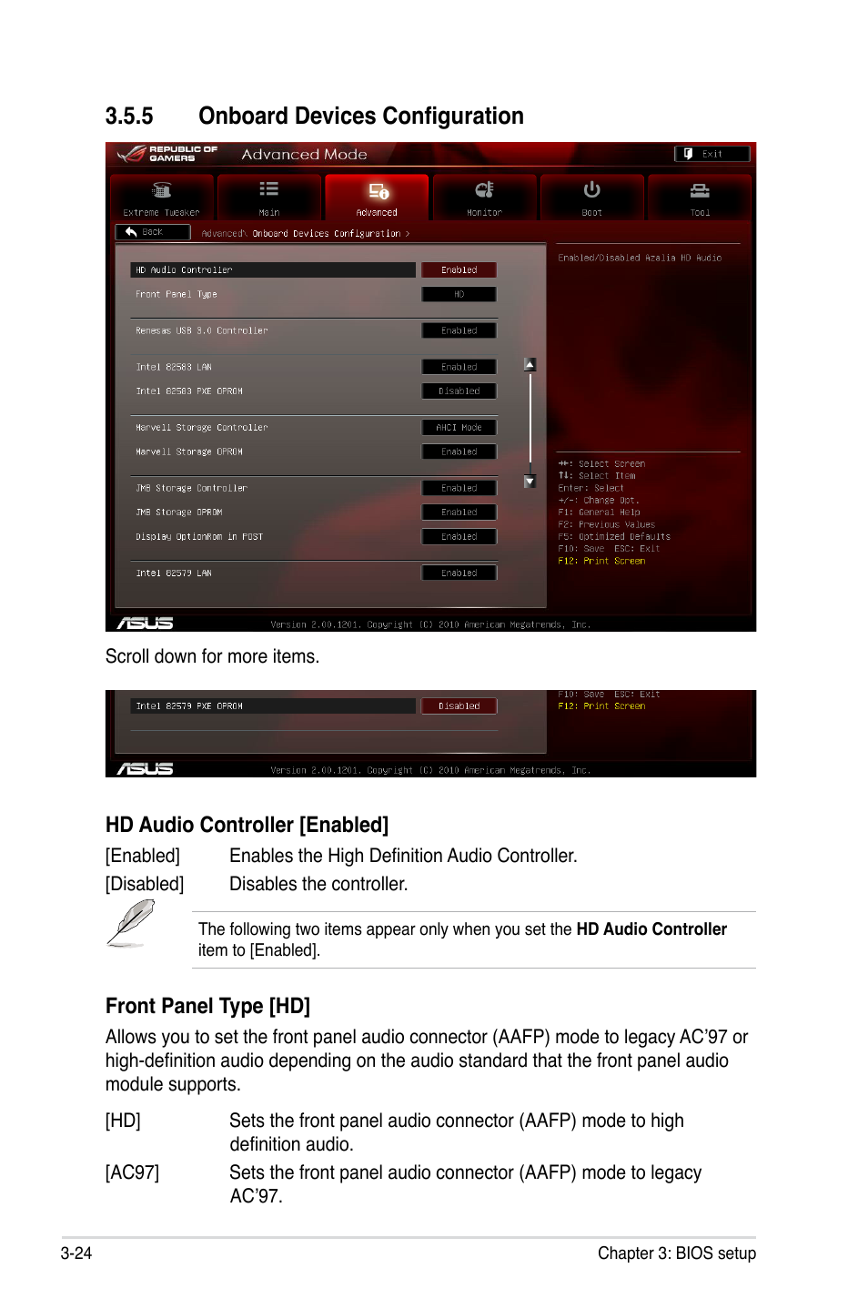 5 onboard devices configuration, Onboard devices configuration -24, Onboard devices configuration | Asus Maximus IV Extreme User Manual | Page 116 / 186