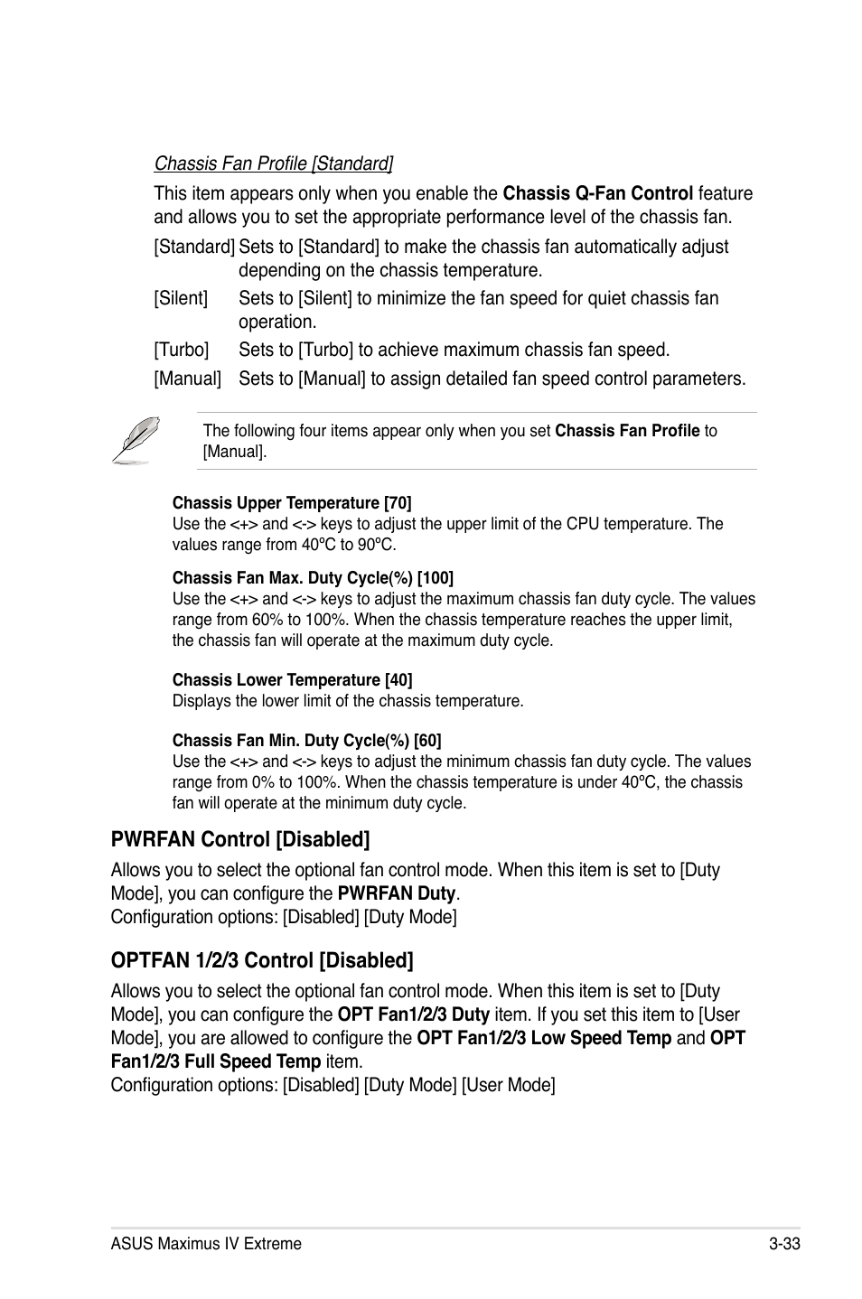 Pwrfan control [disabled, Optfan 1/2/3 control [disabled | Asus Maximus IV Extreme User Manual | Page 125 / 186